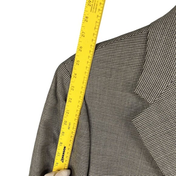 Gianfranco Ruffin Italy Mens 44R Wool Olive Green Houndstooth Blazer Timeless - Picture 11 of 15